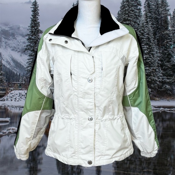 Couloir Fusion Winter Ski Jacket Snowboarding Coat White Black Green Size M 6 - Picture 1 of 16
